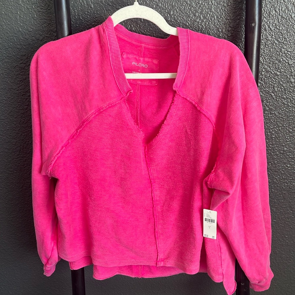 Anthropologie Hot Pink Pilcro Sweatshirt. Never worn new with tags.